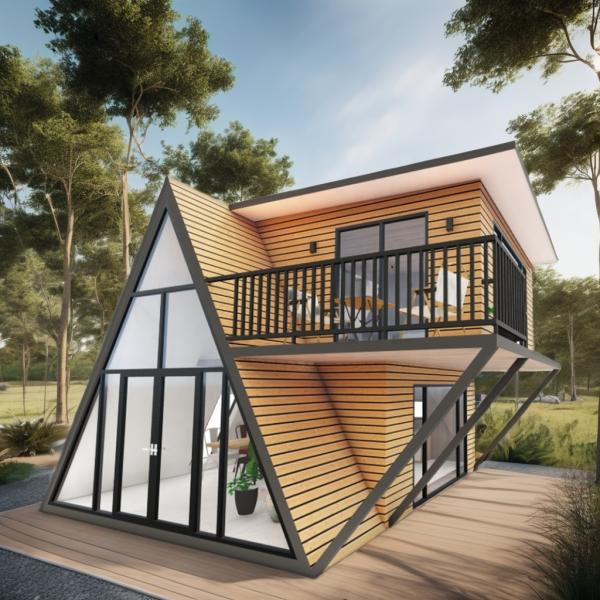 20ft or 40ft Hotel Detachable and Expandable Triangle Shape Structure Small Cabin A-Frame House for Bedroom or Villa