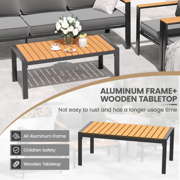 Modern 7 Seater Metal Garden Furniture Set for Outdoor Sectional Sofa and Patio Furniture