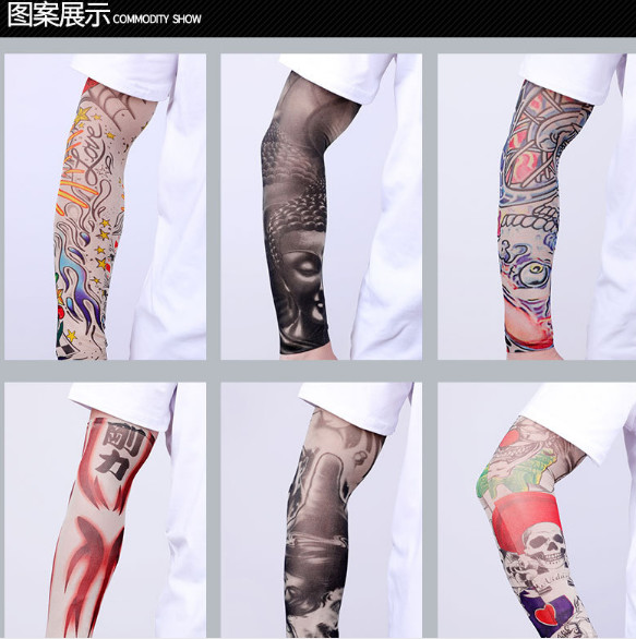Tattooing Tattoo Sleeve,Summer Sun Cuff, Tattoo, Pattern, Personality Fashion Tattoo;Fabric: nylon 92%,Size: length 35cm