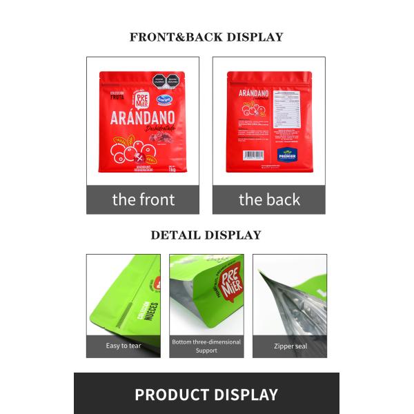 Customized Plastic Flat Bottom Pouch with Zipper Protein powder packaging bag