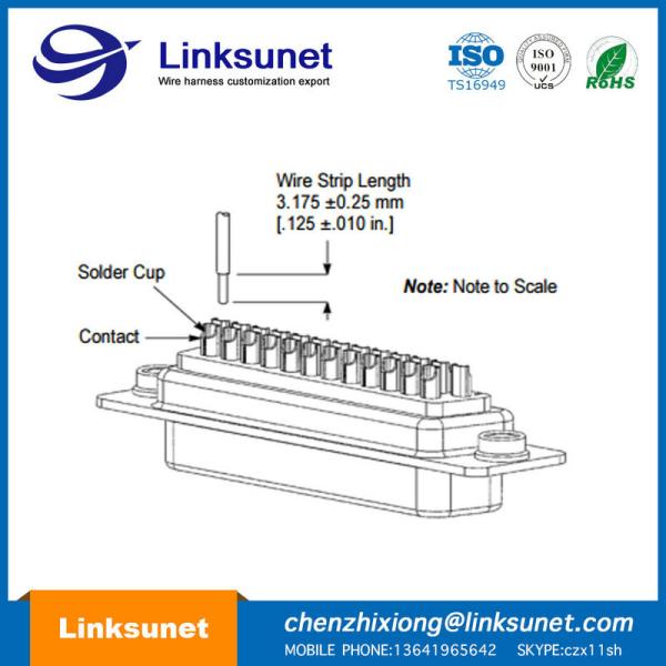 Soldering TYCO Wiring Harness AMP TE 5 - 747912 - 2 Single Wire BK 250A