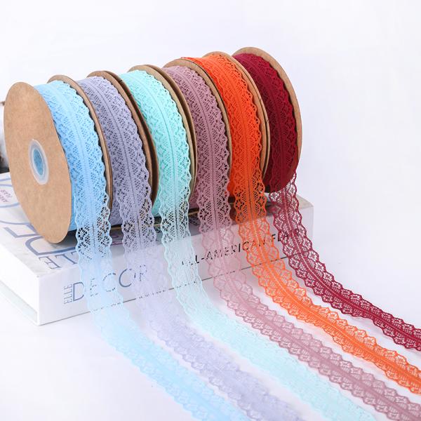 2.5cm Elastic Band Lace Trim Hollow Flower Ribbon for Sewing Clothing Garment Decorative Lace