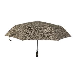 Compact Leopard Polyester 190T Three Fold Umbrella
