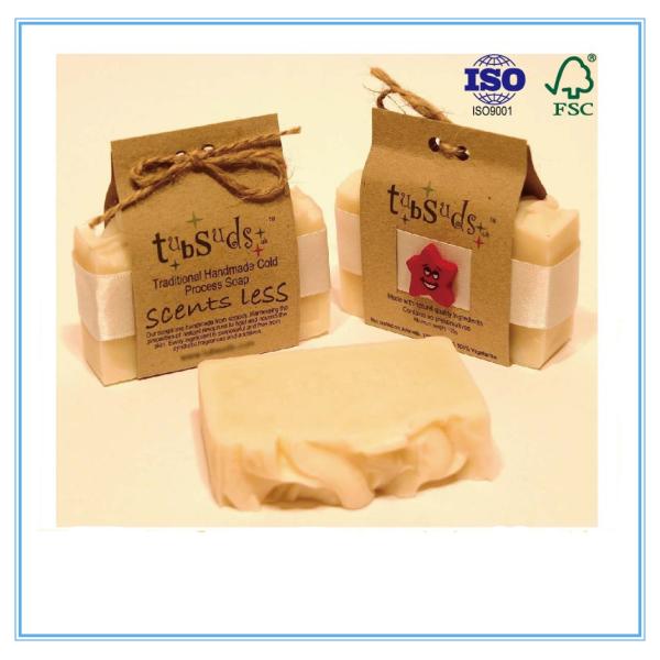 Buy Recycled Paper Soap Packaging Box Custom Printed With Closure String at wholesale prices