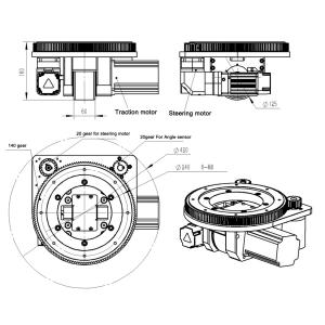 ZL-160 Double Support AGV Drive Wheel Built In planetary gear reducer