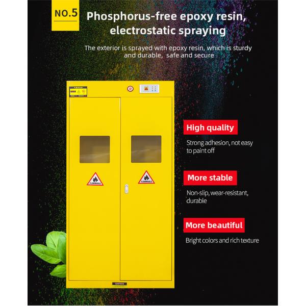 All Steel Bottle Holding Cabinet Multiple Functions Laboratory Drug Cabinet Chemical Toxic Standard Double Door Safety Cabinet
