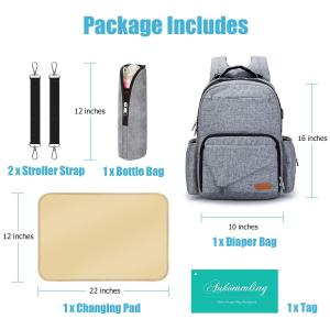 Maternity Diaper Bag Backpack With USB Interface 11.4*7.5*17.7inch