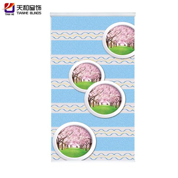 home curtain 3D printed window blinds with FR functional Latest design for living room