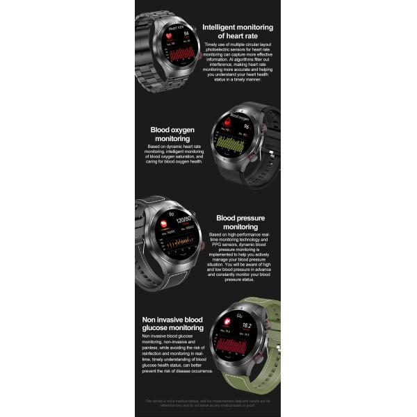 1.49 Inch Health Smart Watch E800 Heart Rate Health Monitoring Body Temperature SmartWatch