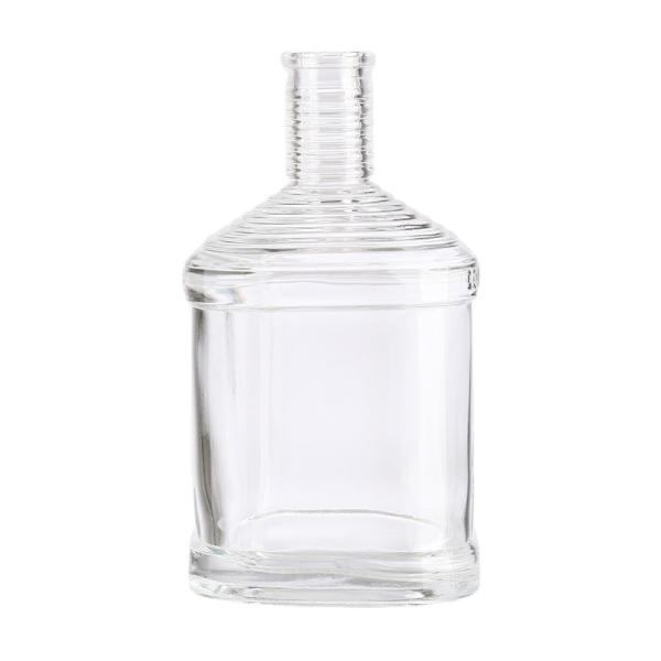 High Weight Square Clear Empty Glass Bottles for Liquor 250ml 500ml Extra Flint Embossed