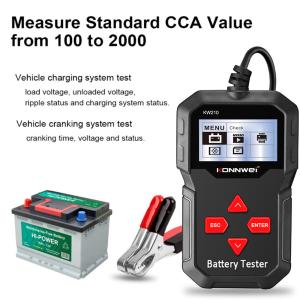 KW210 Battery Tester for Cars 100-2000 CCA Konnwei Automotive tools with load