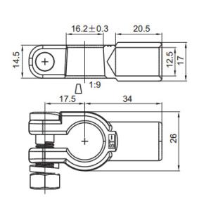 Heavy Duty Negative Automotive Battery Terminals Universal Car Battery Clamp
