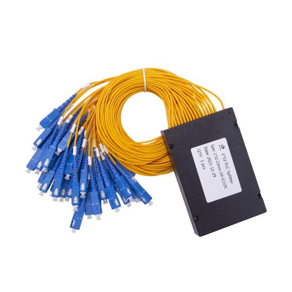 Buy ABS Box Type Singlemode 9 / 125 OS2 1x32 PLC Fiber Splitter Mini Module SC / UPC at wholesale prices
