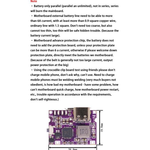 IP5310 Step-Up Power Module Type-C USB Boost Converter 5V 4.2V 3A Lithium Battery Charging Board with LED Indicator