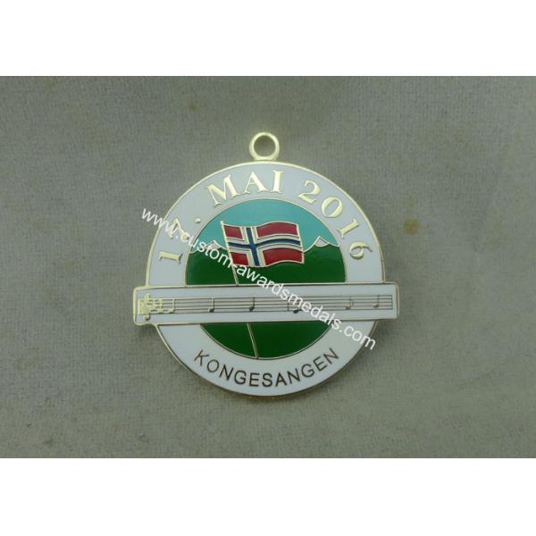 Hard Enamel Zinc Alloy Medal Brass Stamped , Music Awards Medals With Gold Finishing