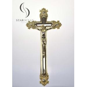 Gold High Quality Plastic Jesus Funeral Cross Coffin Accessories OEM/ODM Service