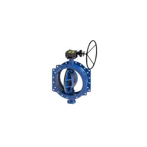 Quality RAL 5010 Ductile Iron Double Eccentric Butterfly Valve 150 PSI for sale