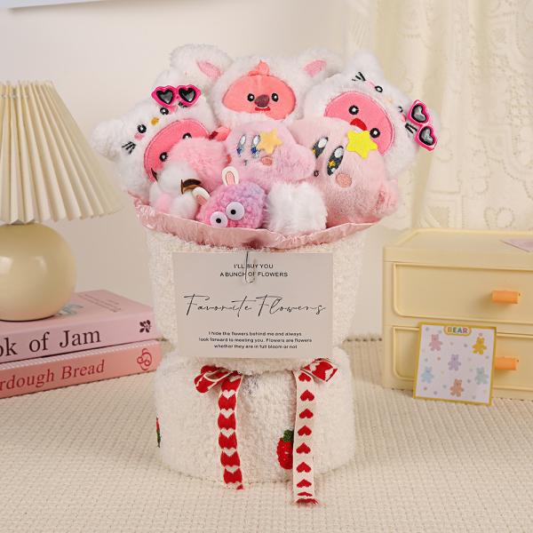 Bear Hug Doll Bouquet for Girlfriend 520 Chinese Valentine's Day Birthday Graduation Gift Children's Day