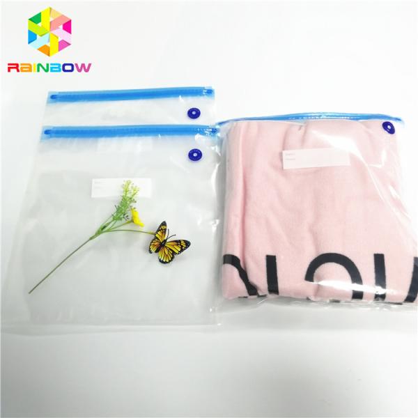 Food Grade Plastic Pouches Packaging Custom Clear Vacuum Bag Zipper Top Heat