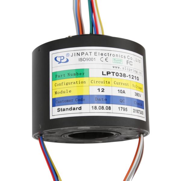 38.1mm Through Hole Slip Ring 12 Circuits 10A 300RPM