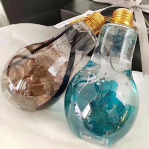 Hot Sale Juice Glass Jar Light Blub Shape With Lid 100ml Mini Size Lovely Light