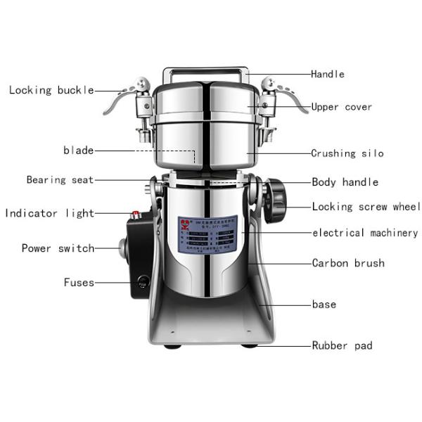 200g High Speed Electric Grain Crusher , Portable Grain Grinder Machine