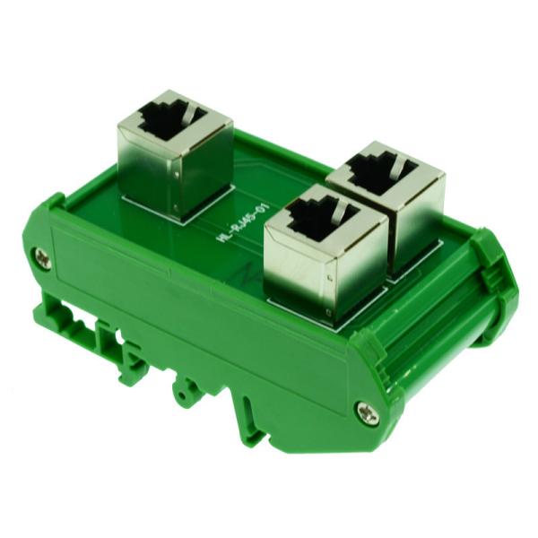 Buy RJ45 8P8C Female Jack  Extension Cable Adapter Splitter Buss Board Din Rail at wholesale prices
