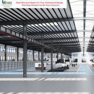 Graphic Design Bolted Connection Large Span Metal Steel Structure Frame Workshop