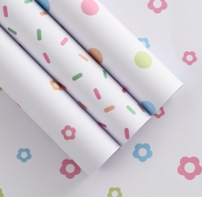 Thickened cowhide, playful and colorful flower packaging paper