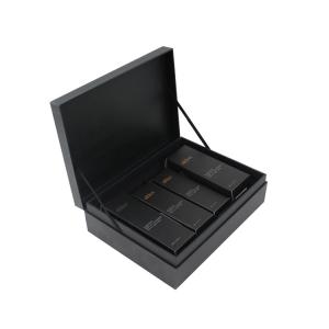 Retail Skin Care Box Black Printing And Golden Foil With Waterproof Surface