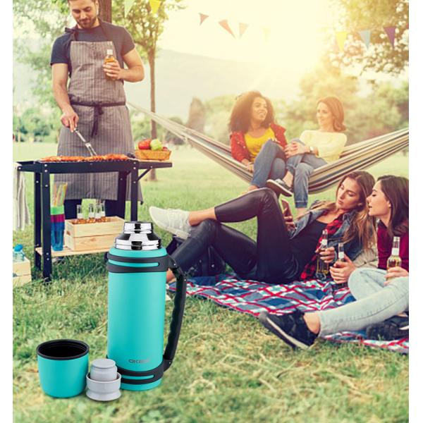 1.4L/1.8L Stainless Steel Vacuum Travel Pot Outdoor Sports Thermal Flask Water Bottle With Handle