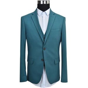 Deep Green Tailored Mens 3 Pieces Suit Office Business Breathable Anti Wrinkle