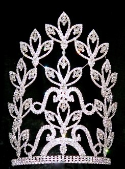 Buy Large leaves rhinestone crowns and tiaras for pageant girls lady hot sale tall crowns supplier whosale pageant crowns at wholesale prices