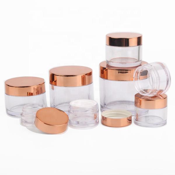 Acrylic Powder Jars Packaging Wholesale Custom Logo Clear Empty Plastic Cosmetic Container Cosmetic Packaging CN;GUA