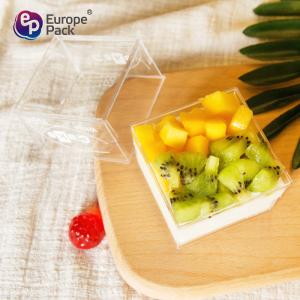 Popular disposable ps 140ml square acrylic dessert cups clear plastic