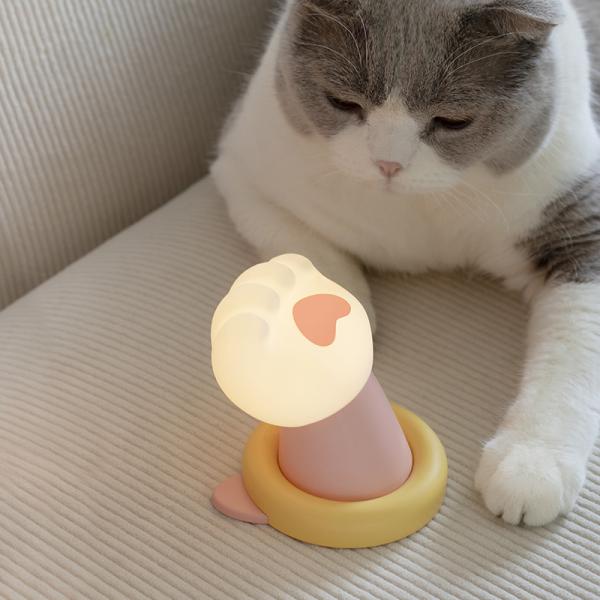 Buy Cat Claw Creative Night Light Charging USB Birthday Gift Cute and Cute Practical Girl Gift Silicone Patting Light at wholesale prices