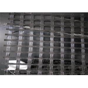 Bitumen Road Repair Biaxial Yarn Glass Fiber Geogrid Length 100m