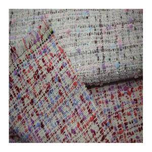 2024 New Factory Wholesale Spot Color Multi-coat  Tweed Woolen Polyester Fashion Decorative Fabric for Bag Women's Coat Clothing