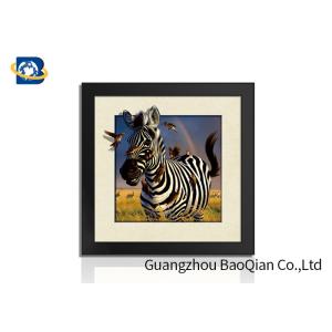 Hotel Decor Wall 3D 5D Pictures CMYK Full Color Lenticular With Black Frame