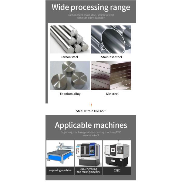 YINGBA CNC Router Bits Solid Carbide HRC 45/55/60/70 Metal Milling Cutter for Steel Iron Copper Aluminum Metal Cutter