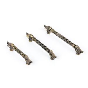 High End Hardware Pull Handles Floral Openwork Pattern 24K Gold Plated