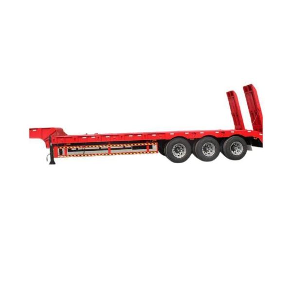 Buy Easy Oversized Loading Heavy Equipment Lowbed Trailer with Hydraulic Ramps at wholesale prices