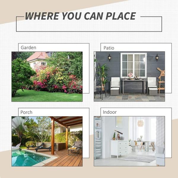 AJUNION Saving Space Design Furniture Garden Set with Cushions and PE Wicker Rattan