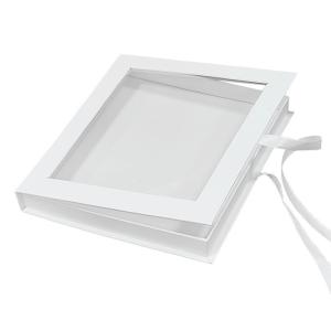 Square Book Shaped PVC Clear Top Window Magnetic Cardboard Packaging Box With