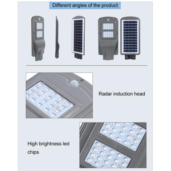 2000-2200lm Luminous Flux Solar LED Street Lights 20W Ra>85 Outdoor