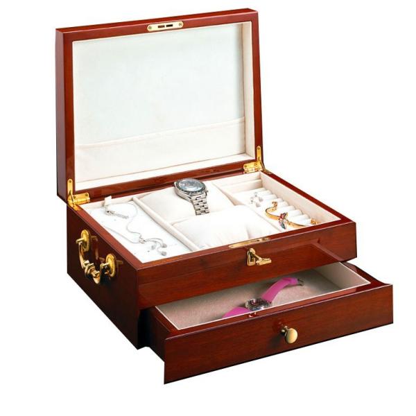 Buy Hot sale Luxury lock leather wooden prefered gift box at wholesale prices