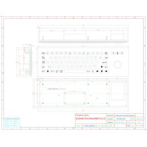67 Keys Ruggedized Keyboard / Metal Computer Keyboard with Laser Trackball