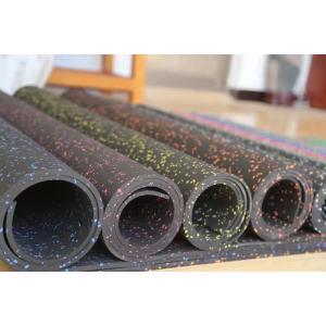 Colorful EPDM Dots on Black Ground Pure Color Recycled Rubber Flooring Rolls for