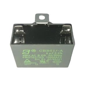 Quality AC run motor start capacitor CBB61 450V 8.0UF Bent Iron Ear B-Class S3 Fan Capacitor for sale