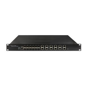 Industrial 24 Port L2 Managed POE Switch 12RJ4+12 SFP 1U Rack Mounted